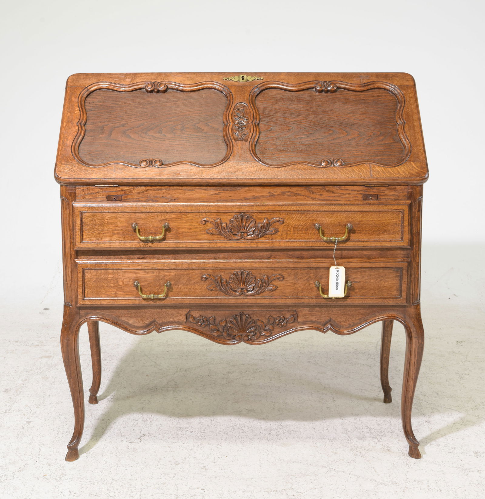 Louis XV Style Oak Drop Front Desk (1 of 7)
