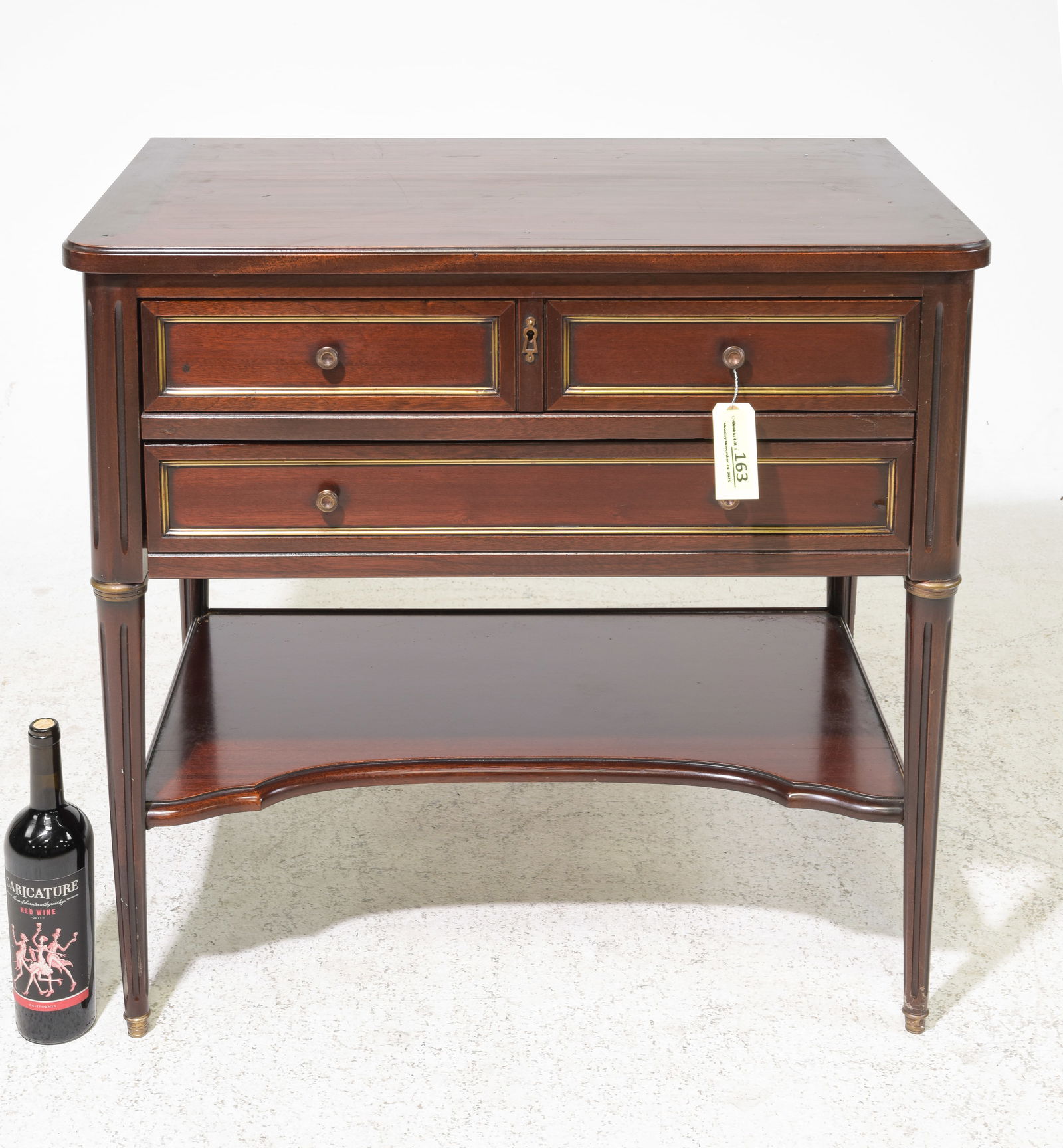 Louis XVI Style Mahogany Hall Table with Drawers (1 of 5)