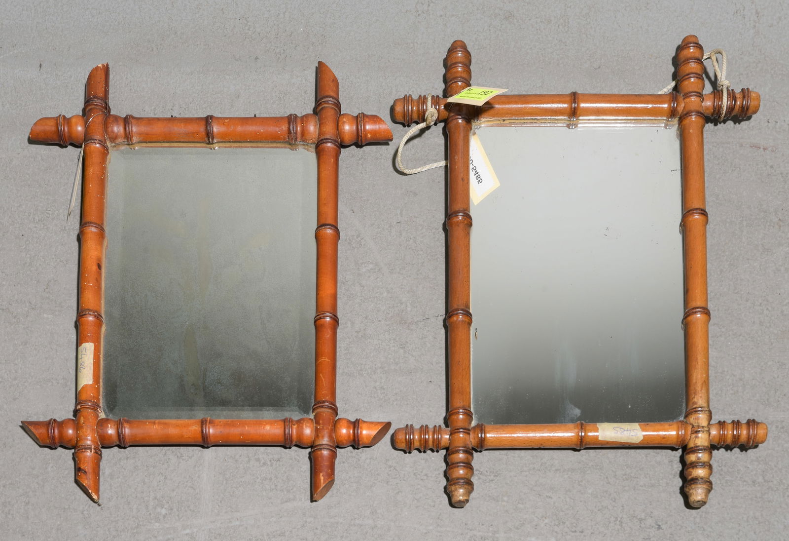 2 French Faux Bamboo Framed Mirrors (1 of 3)