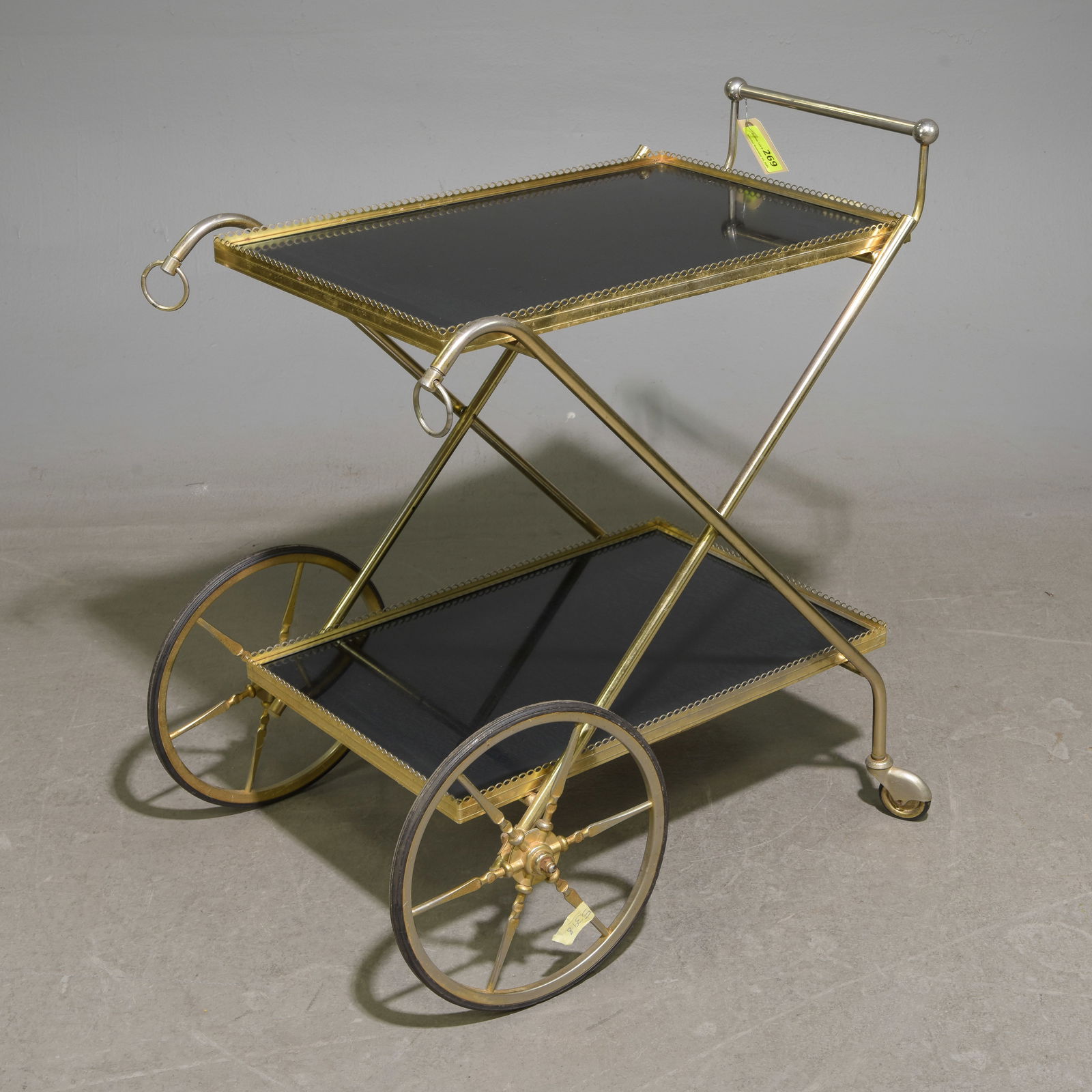 French Brass & Glass Two Tier Trolley (1 of 4)