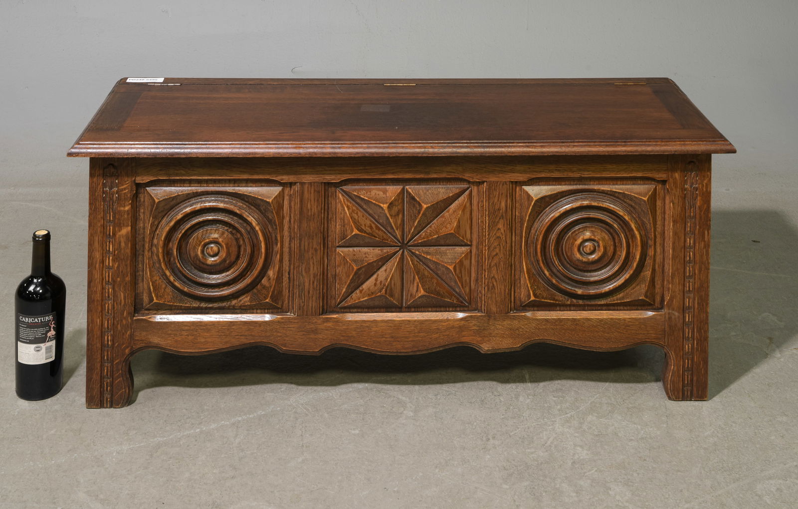 French Basque Style Carved Oak Coffer (1 of 4)