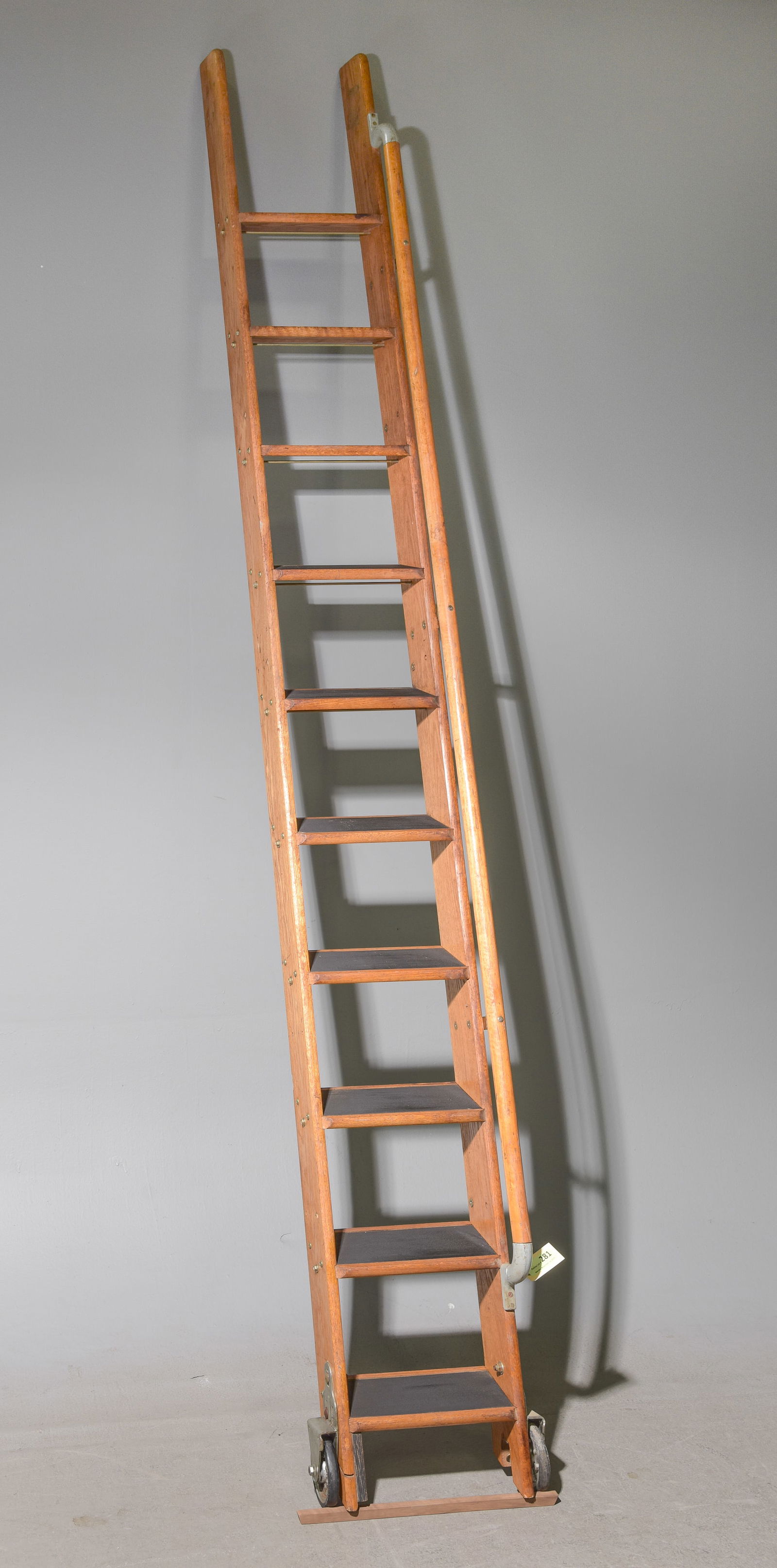 Large Oak Library Ladder (1 of 4)