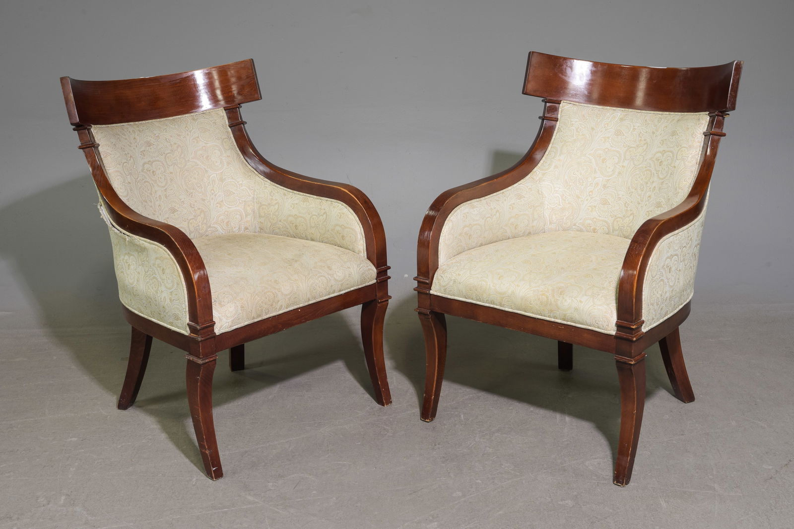 Empire Style Pair of Mahogany Arm Chairs (1 of 5)