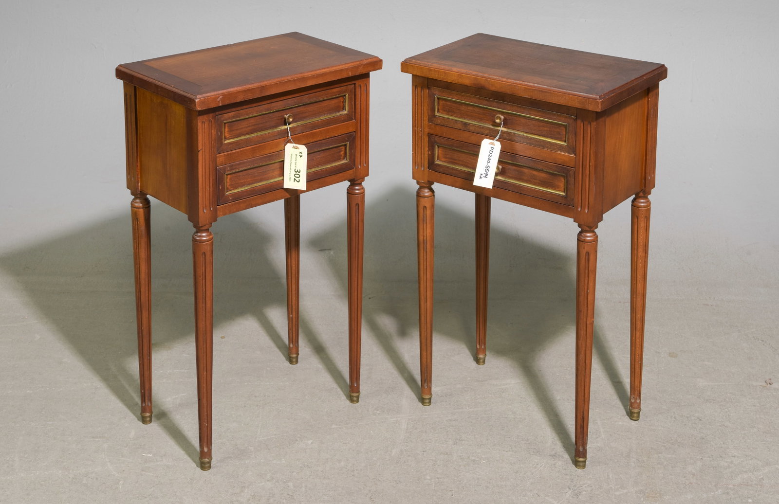 Louis XVI Style Pair of Occasional Chests / Nightstands: French Louis XVI Style Pair of Occasional Chests / Nightstands - 27 in tall x 16 x 10 each