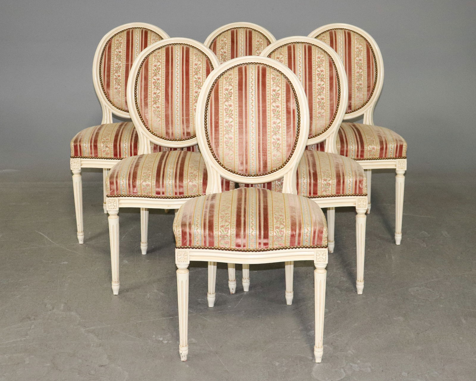 Set Of 6 Louis XV Style Painted Dining Chairs (1 of 4)