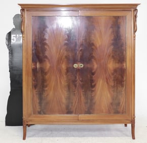 Empire Style Swan Neck Walnut Armoire