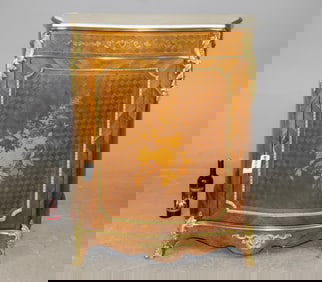 Louis XV Style Gilded White Marble Top Buffet