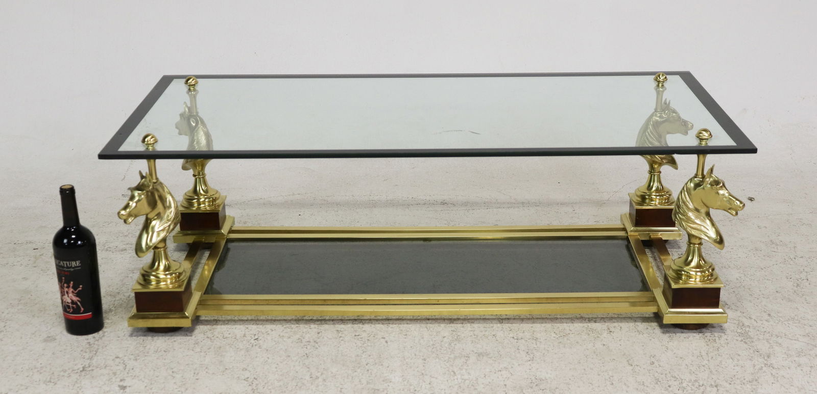 Maison Charles " Cheval" Style Glass Top Coffee Table (1 of 3)