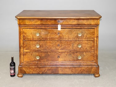 Louis Philippe Style Walnut 4 Drawer Chest