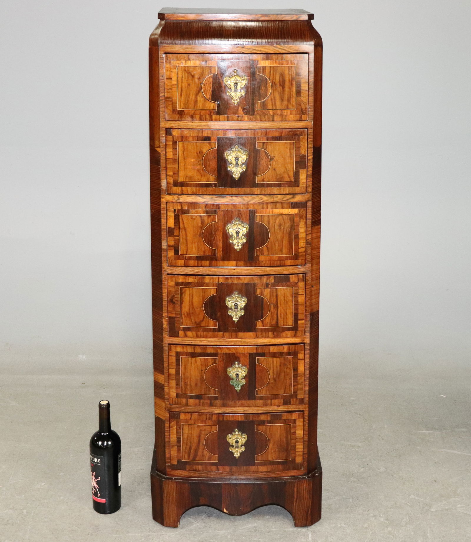 Tall 6 Drawer Walnut Lingerie Chest: Tall 6 Drawer Walnut Lingerie Chest - 51 in tall x 16 x 13