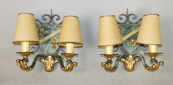 Pair Of French Wrought Iron Wall Sconces