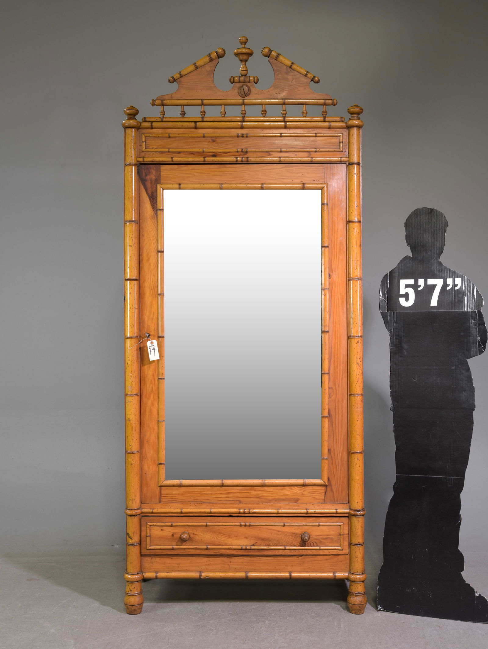 French Faux Bamboo Mirror Door Robe (1 of 7)