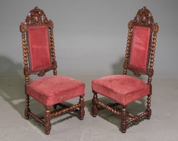 Pair Of Louis XIII Style French Twist Chairs