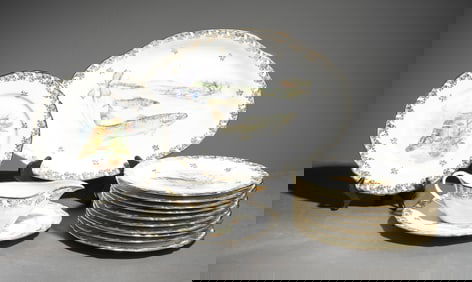 14pc French Plate Set - Platter, Plates, Sauce Boat