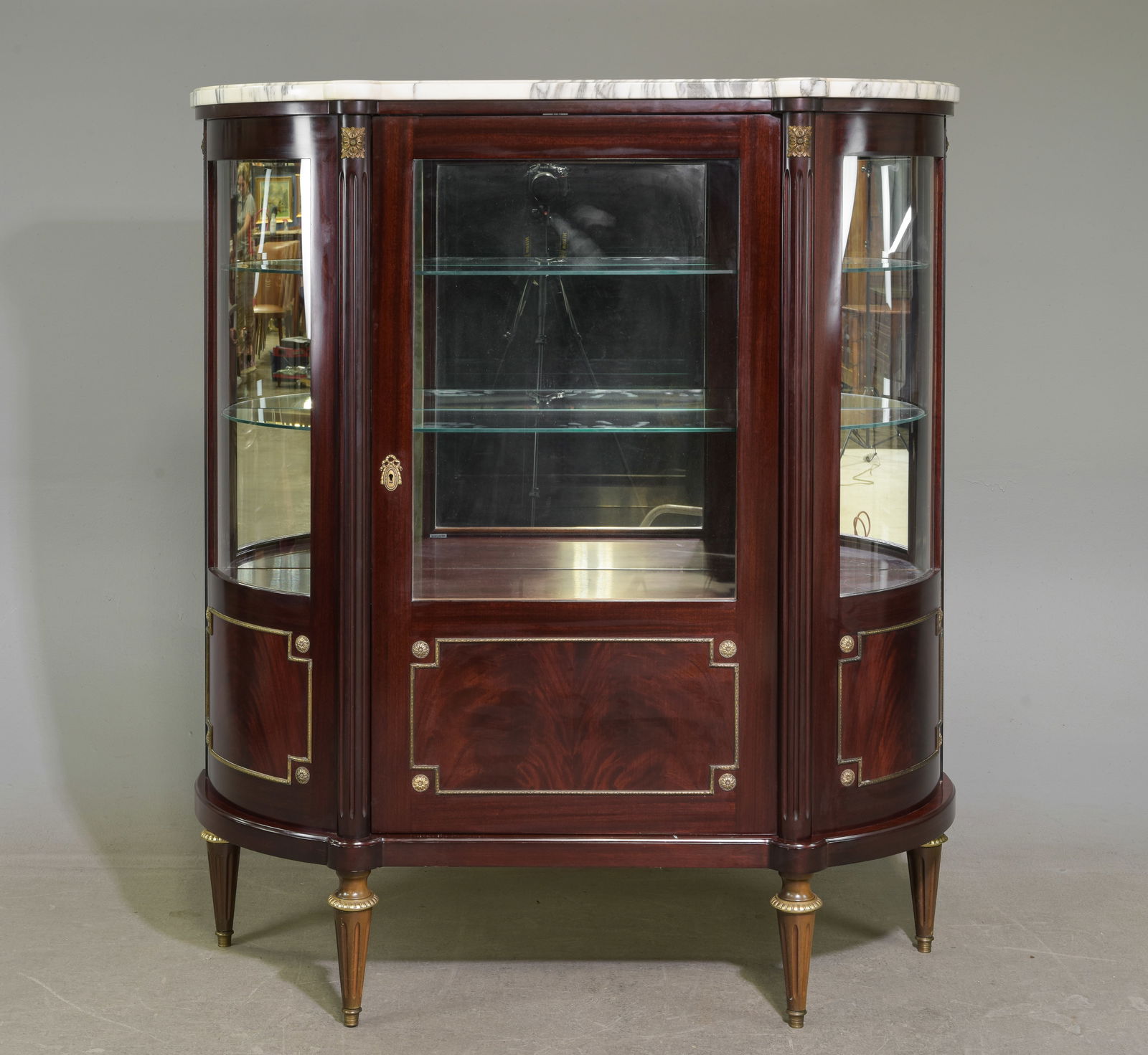 Louis XVI Style White Marble Top Display Cabinet (1 of 3)