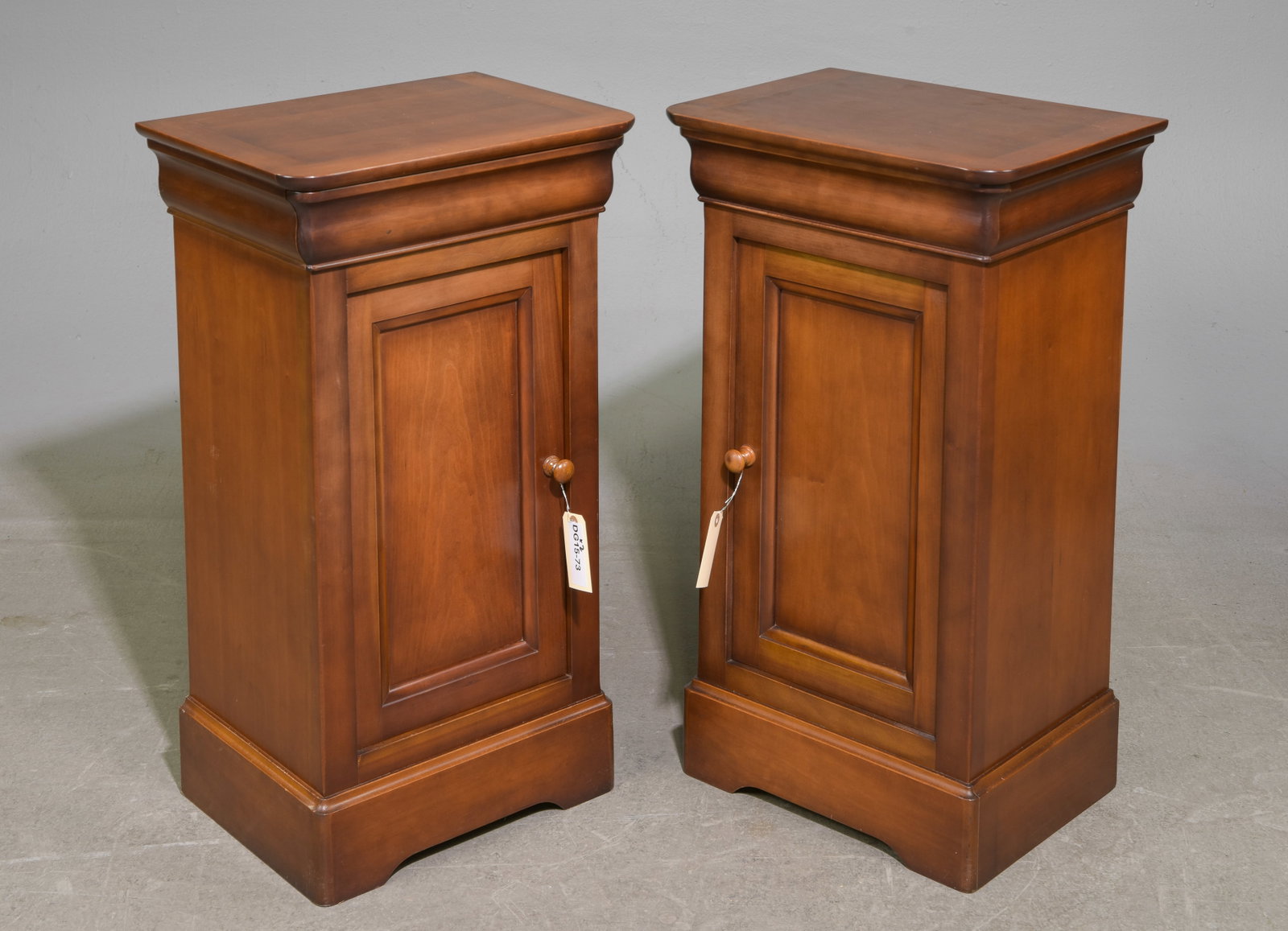 Pair Of Louis Philippe Style Nightstands: Pair Of French Louis Philippe Style Nightstands - 25.5 in tall x 17 x 13