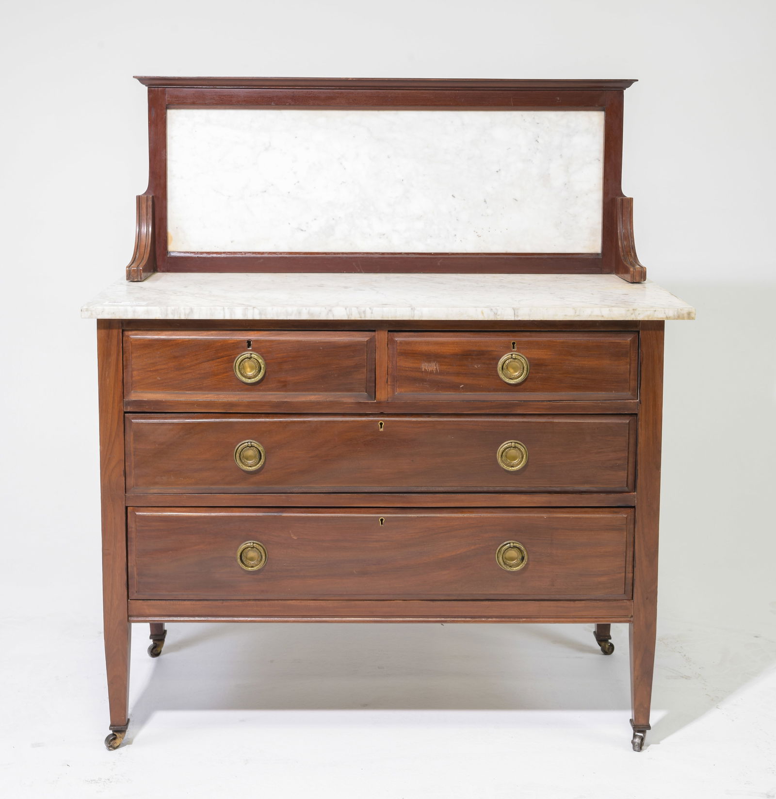 British White Marble Top Mahogany Washstand (1 of 6)
