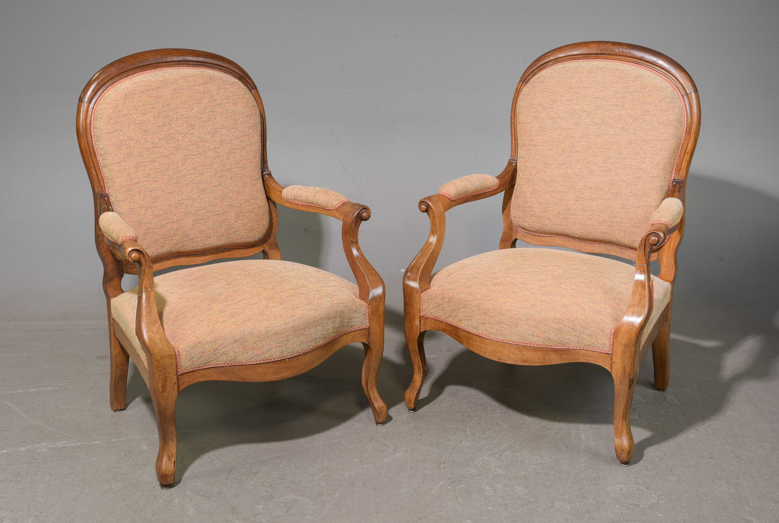 Louis Philippe Style Pair of Walnut Arm Chairs (1 of 5)