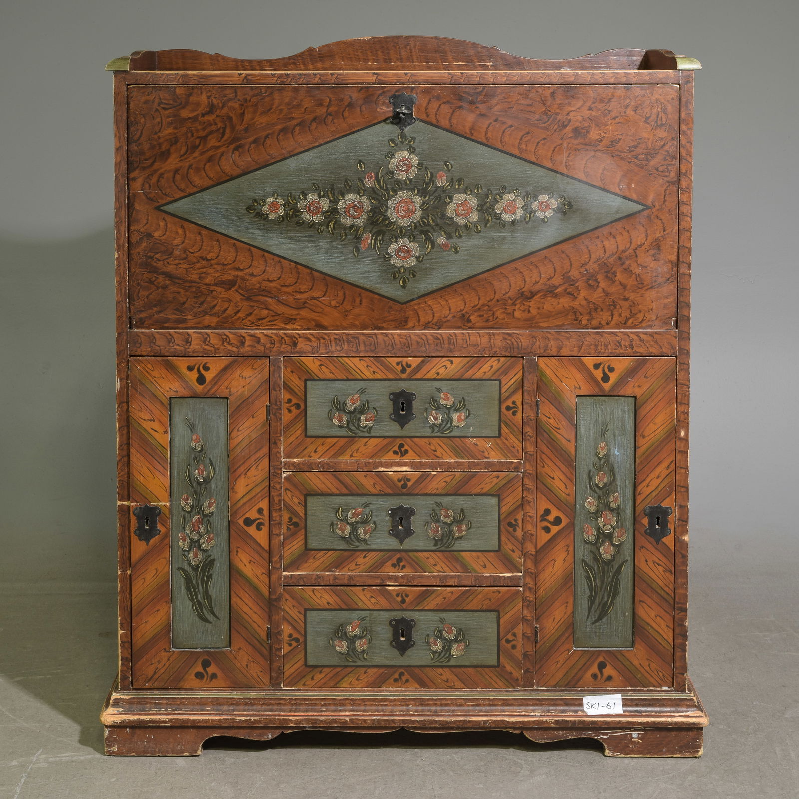 Swedish Drop Front Desk / Cabinet (1 of 7)