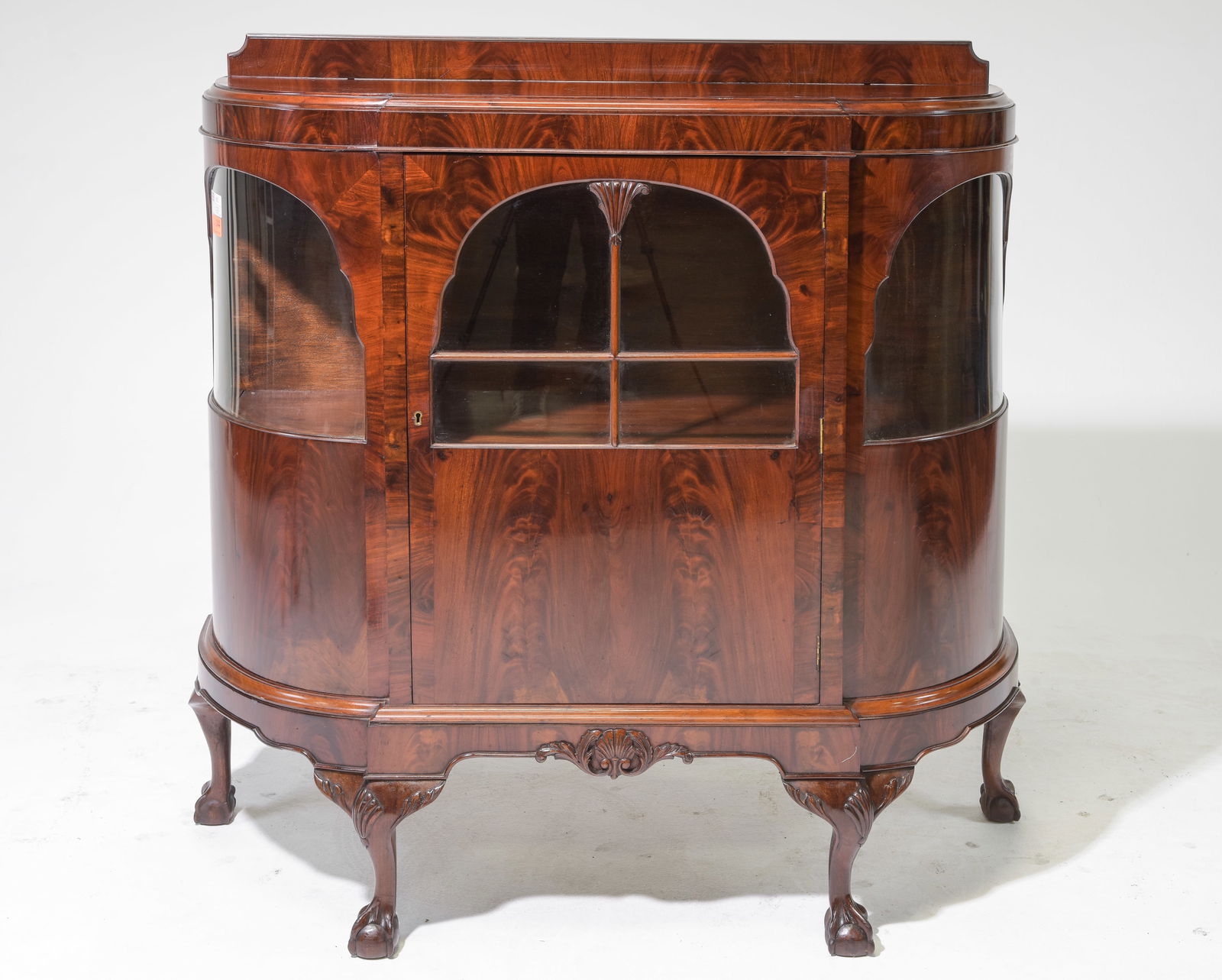 British Mahogany Ball & Claw Foot Display Cabinet (1 of 4)