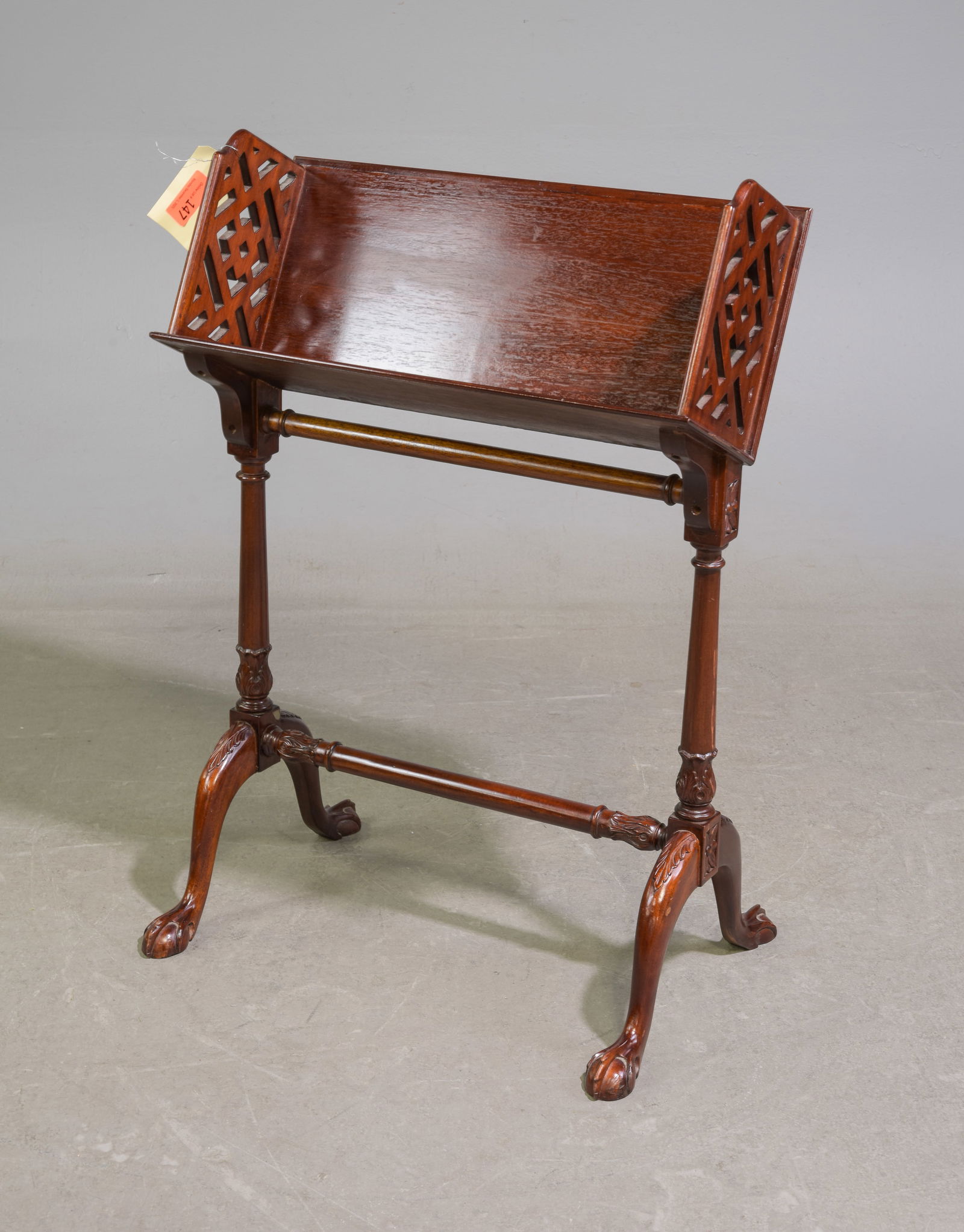 British Mahogany Ball & Claw Foot Book Rack / Stand (1 of 3)