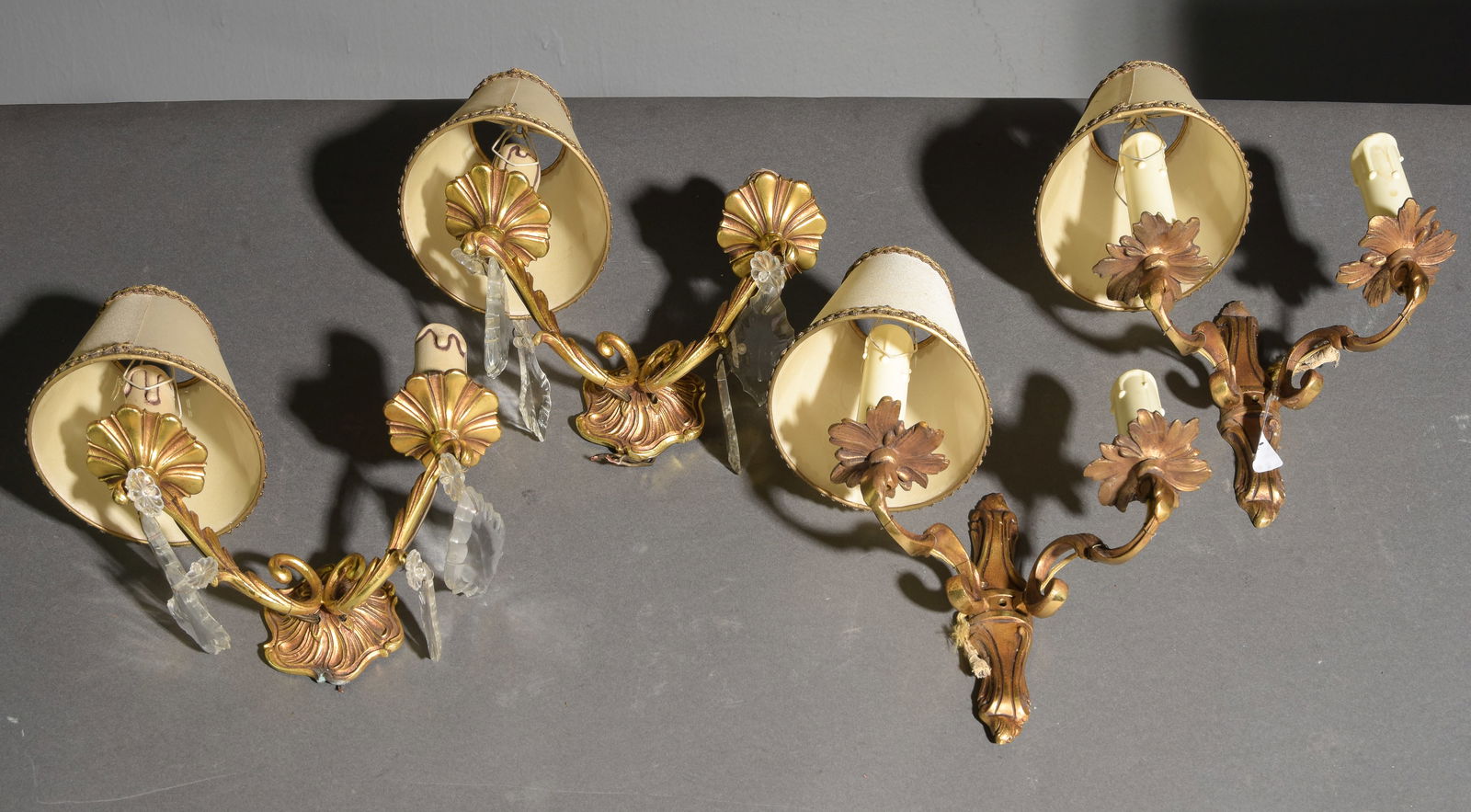 2 French Pair of Gilded Metal Sconces (1 of 6)