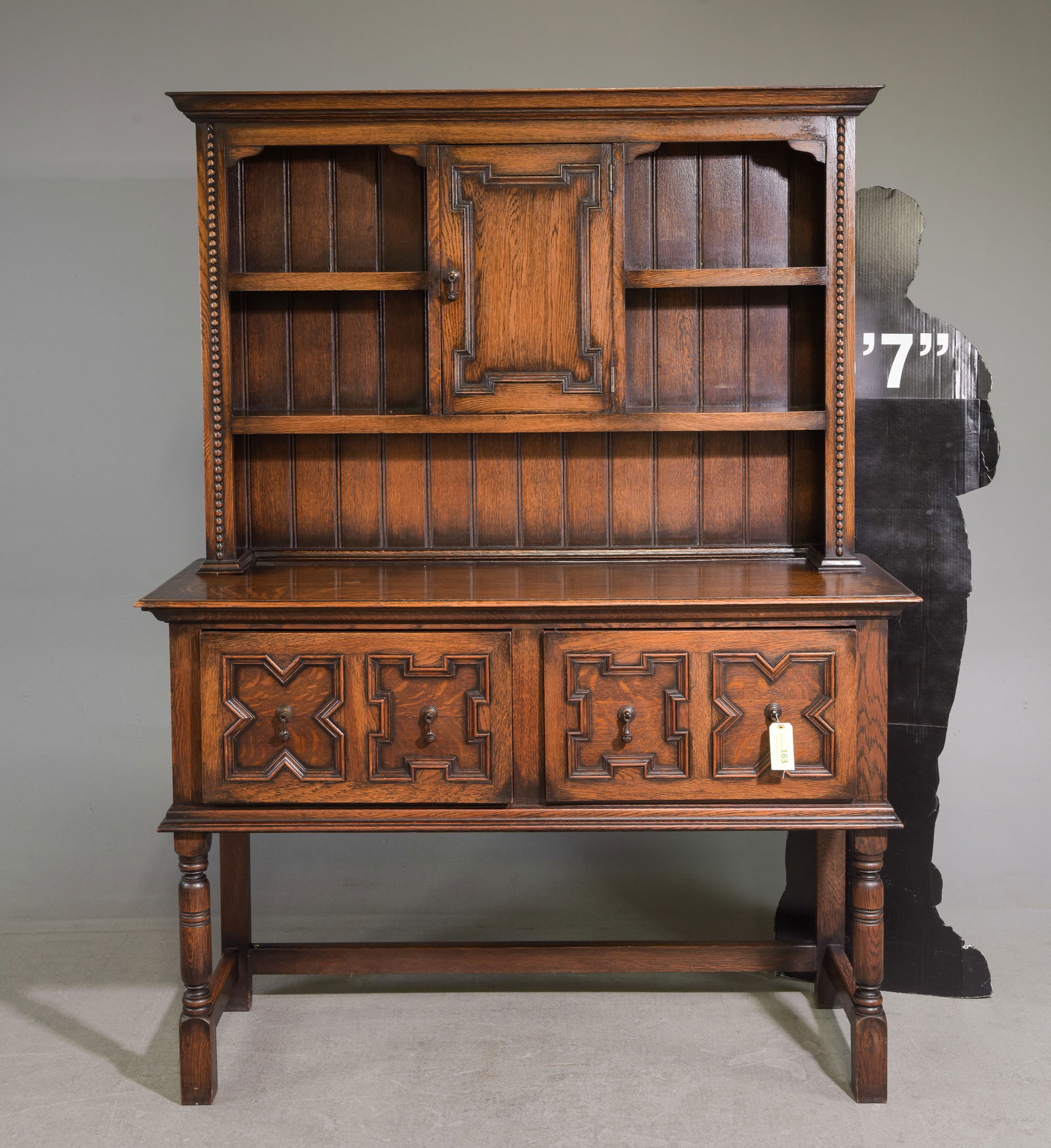 Jacobean Carved Oak Dresser C. 1930's (1 of 8)
