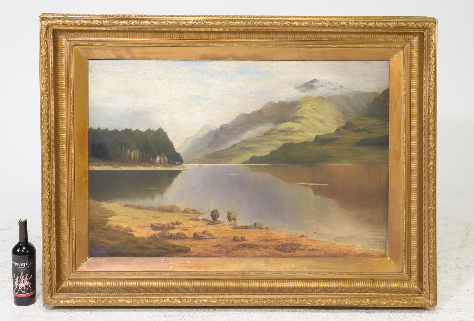Antique Gold Framed Oil on Canvas - Scottish Highlands (1 of 2)