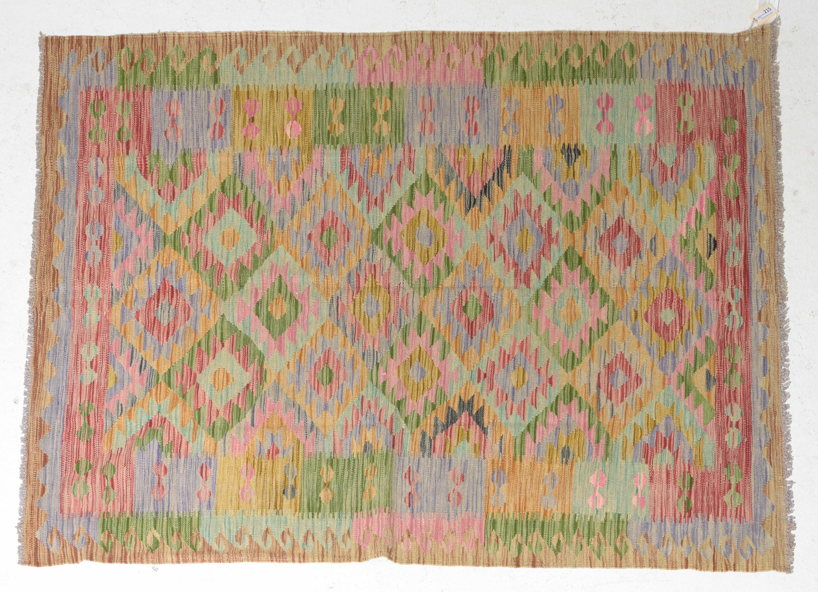 Hand Knotted Kilim Rug - 6'5 x 4'9: Hand Knotted Kilim Rug - 6'5 x 4'9
