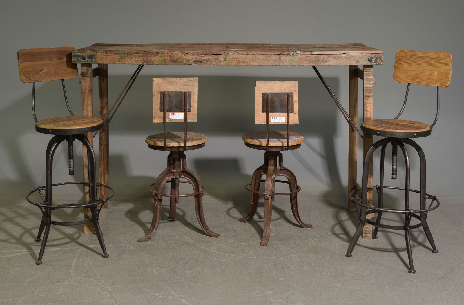 Industrial Rustic Folding Table & 4 Stools (1 of 6)