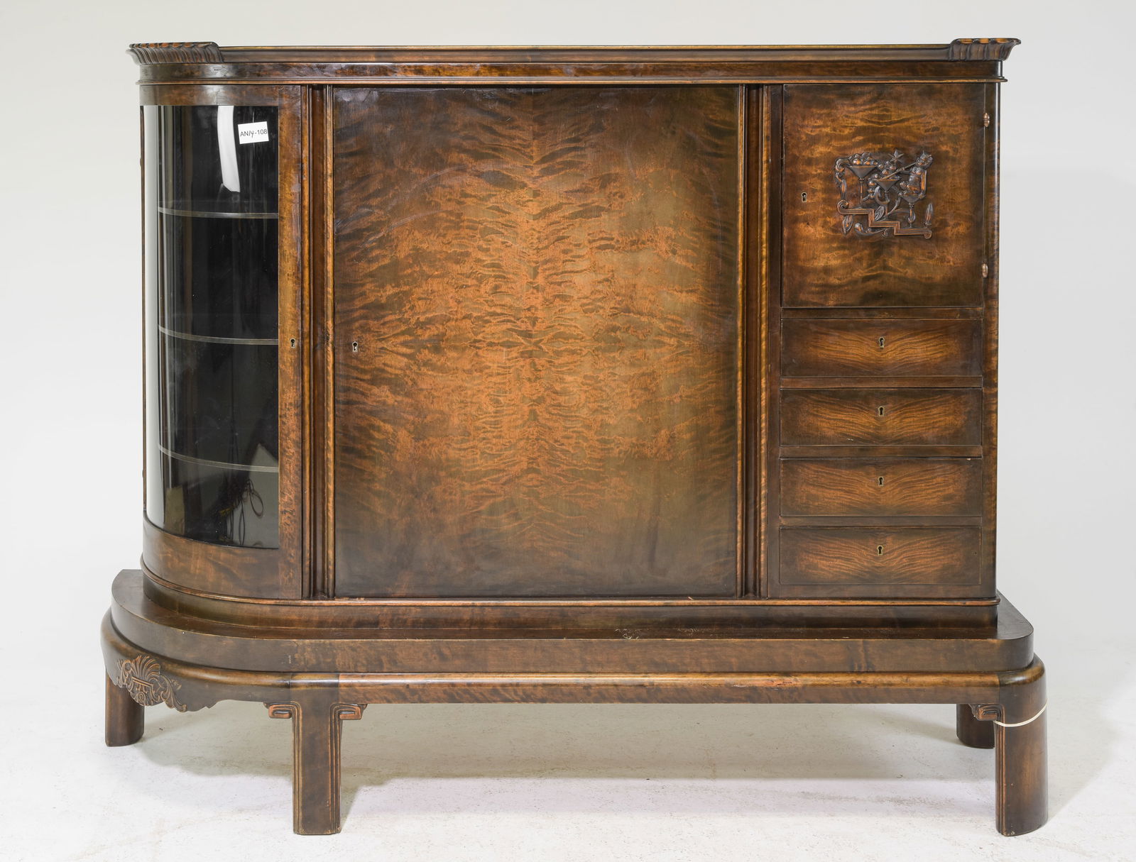 Danish Oak Cupboard / Cocktail Cabinet: Danish Oak Cupboard / Cocktail Cabinet - 55 in tall x 68 x 19