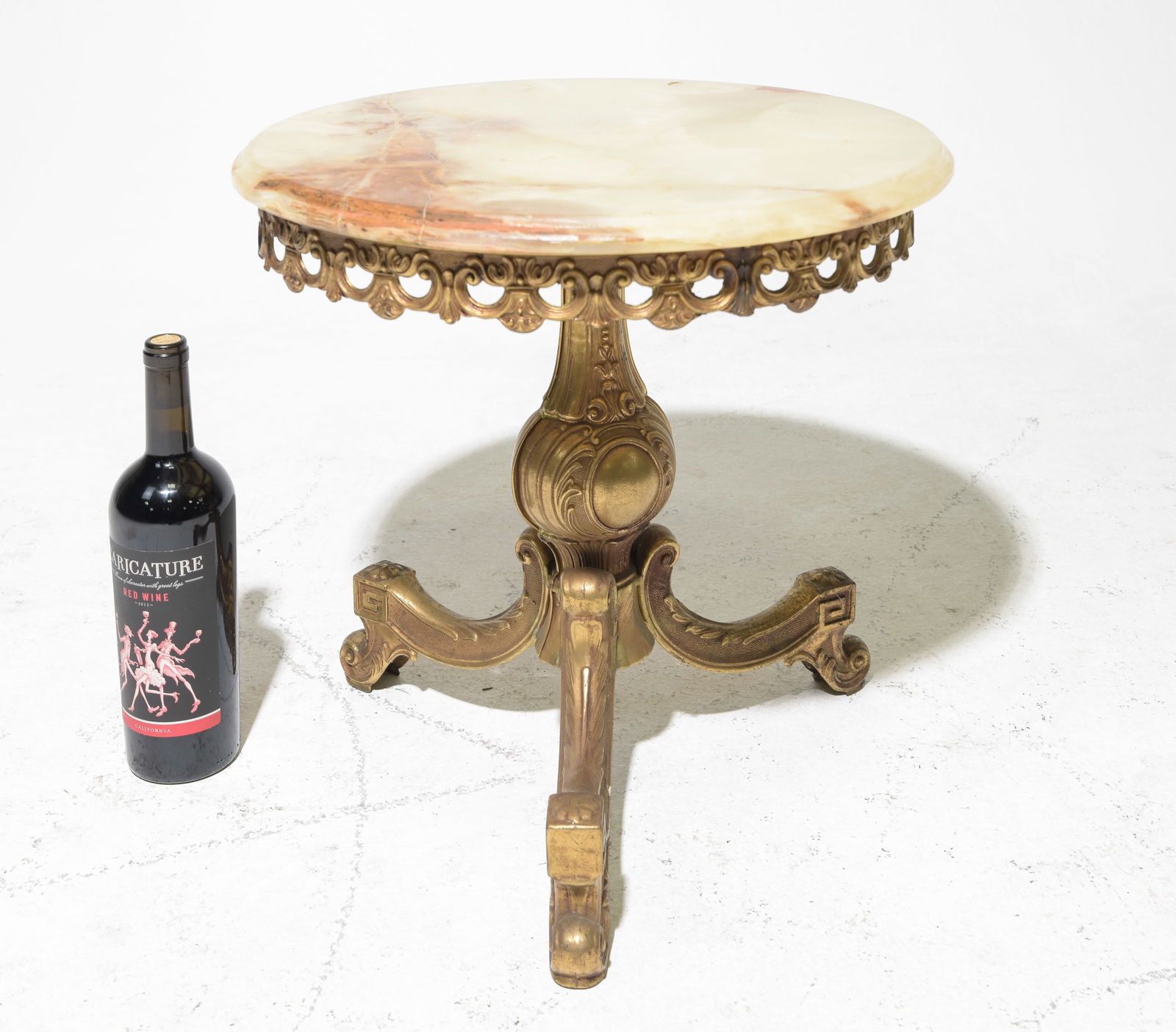 Onyx & Brass Base Small End Table (1 of 4)