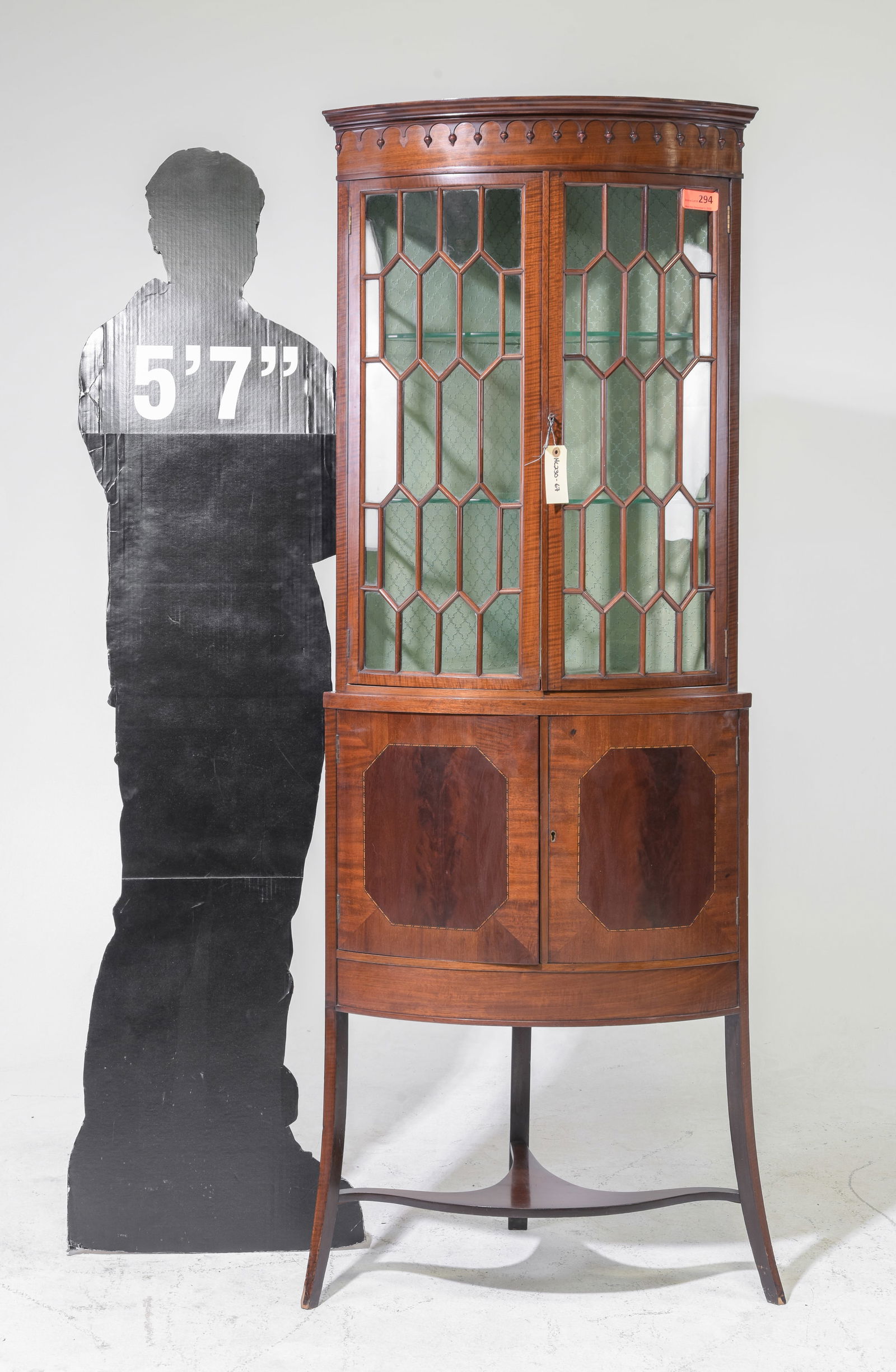 English Mahogany Bow Front Corner Cabinet (1 of 5)