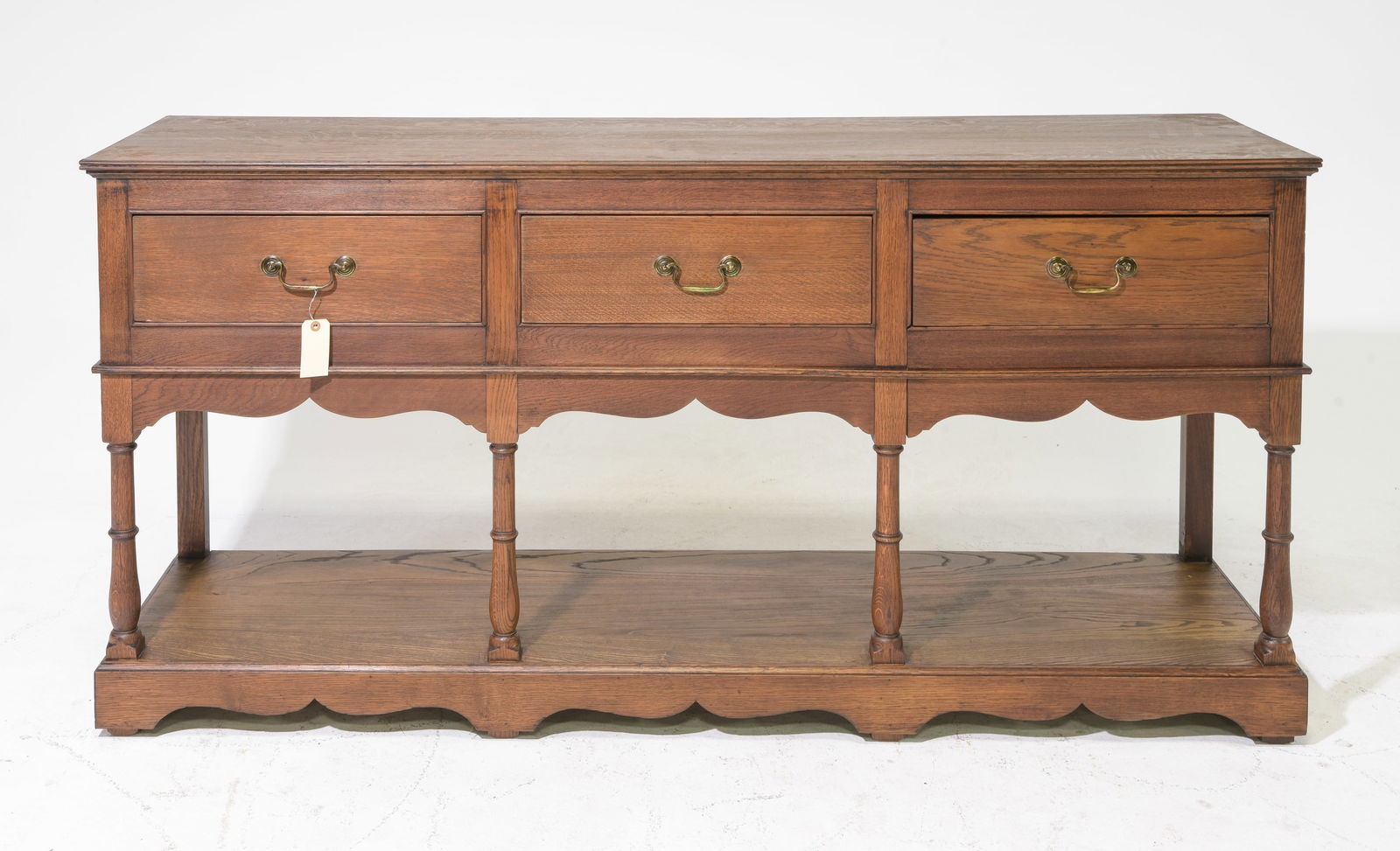 British Oak Three Drawer Server / Sideboard (1 of 6)