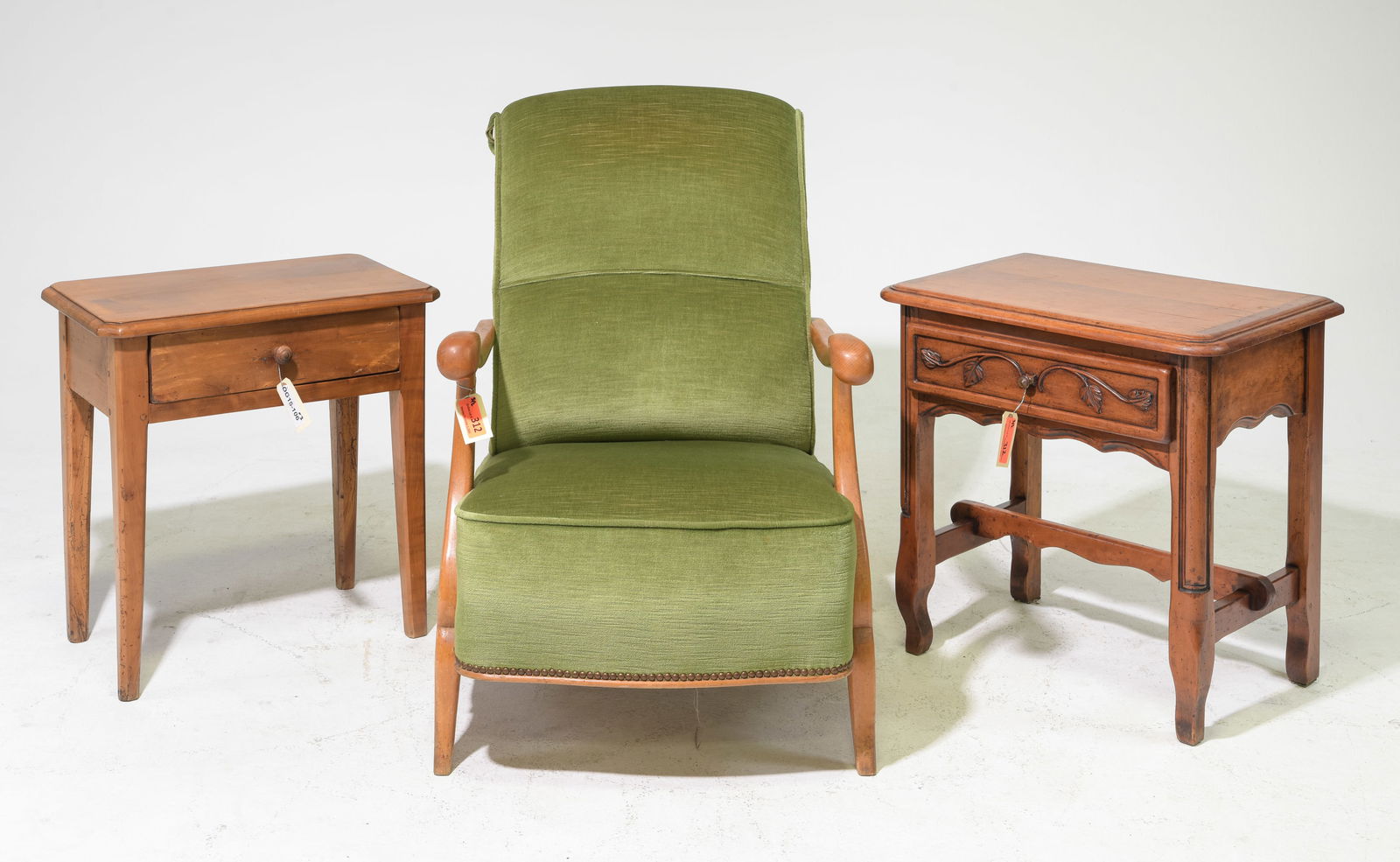 Louis Philippe Style Arm Chair & 2 Occasional Tables (1 of 7)