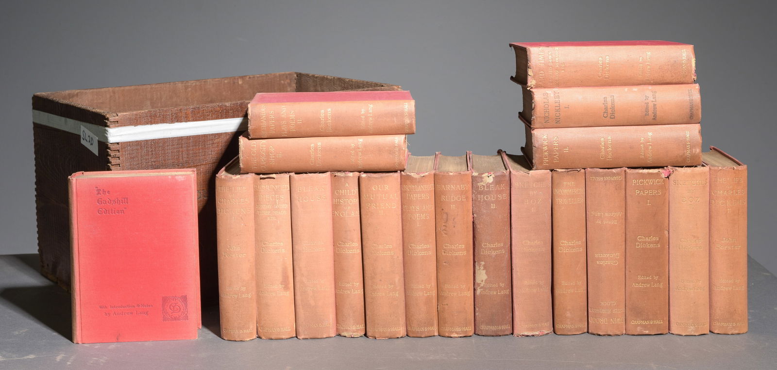 20 Assorted Charles Dickens Novels & Crate (1 of 3)