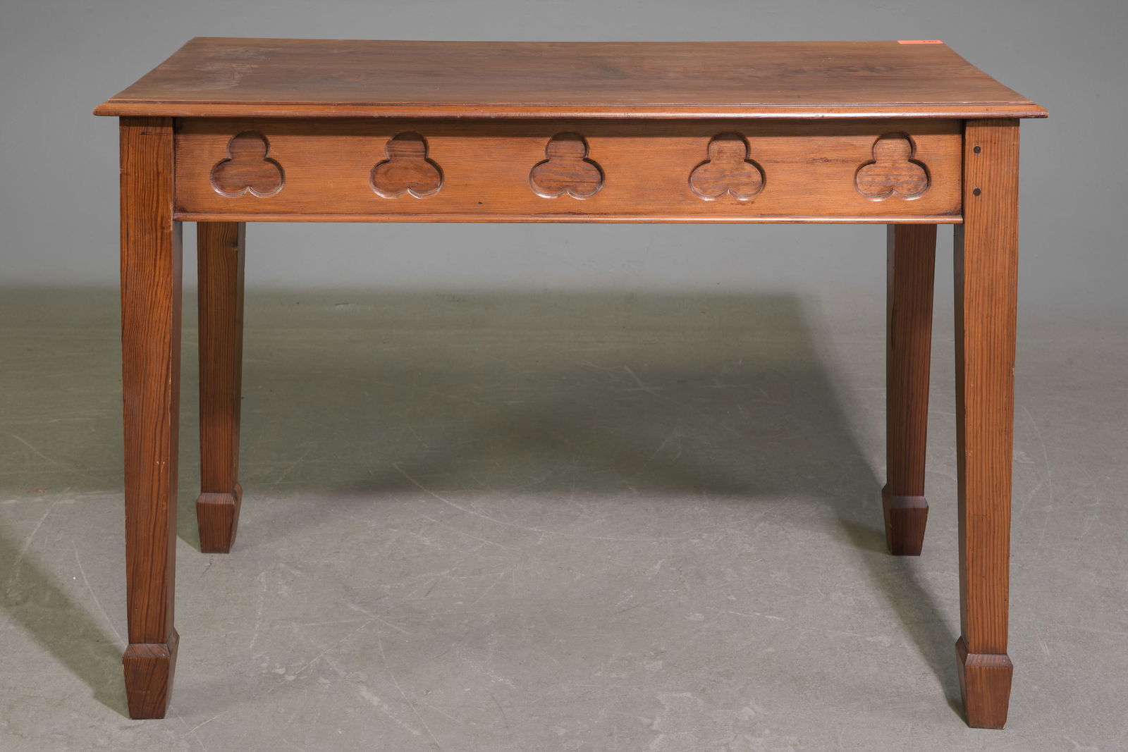 English Stained Pine Monastery Table c.1930's (1 of 4)