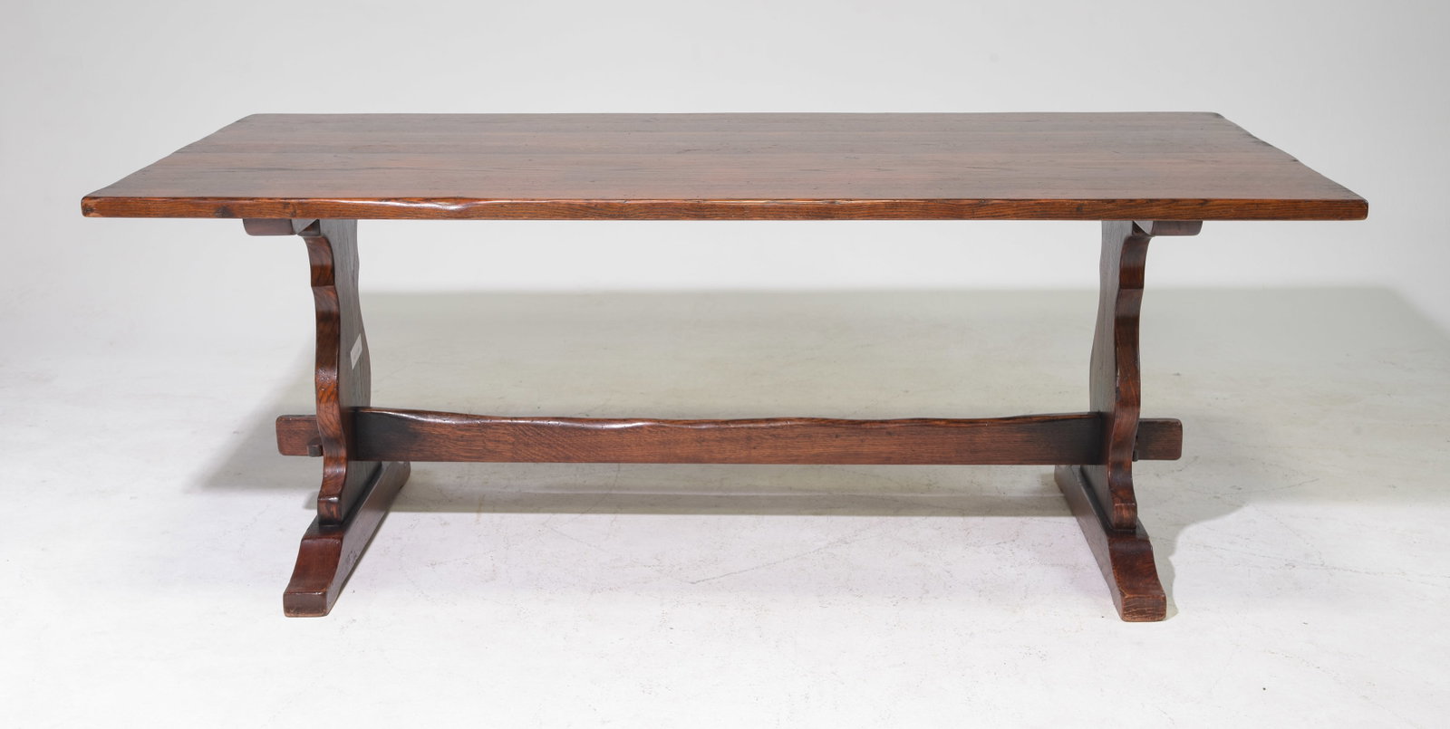 Danish Oak Trestle Base Table: Danish Oak Trestle Base Table - 29 in tall x 77 x 38, Floor to under is 27.5 inches