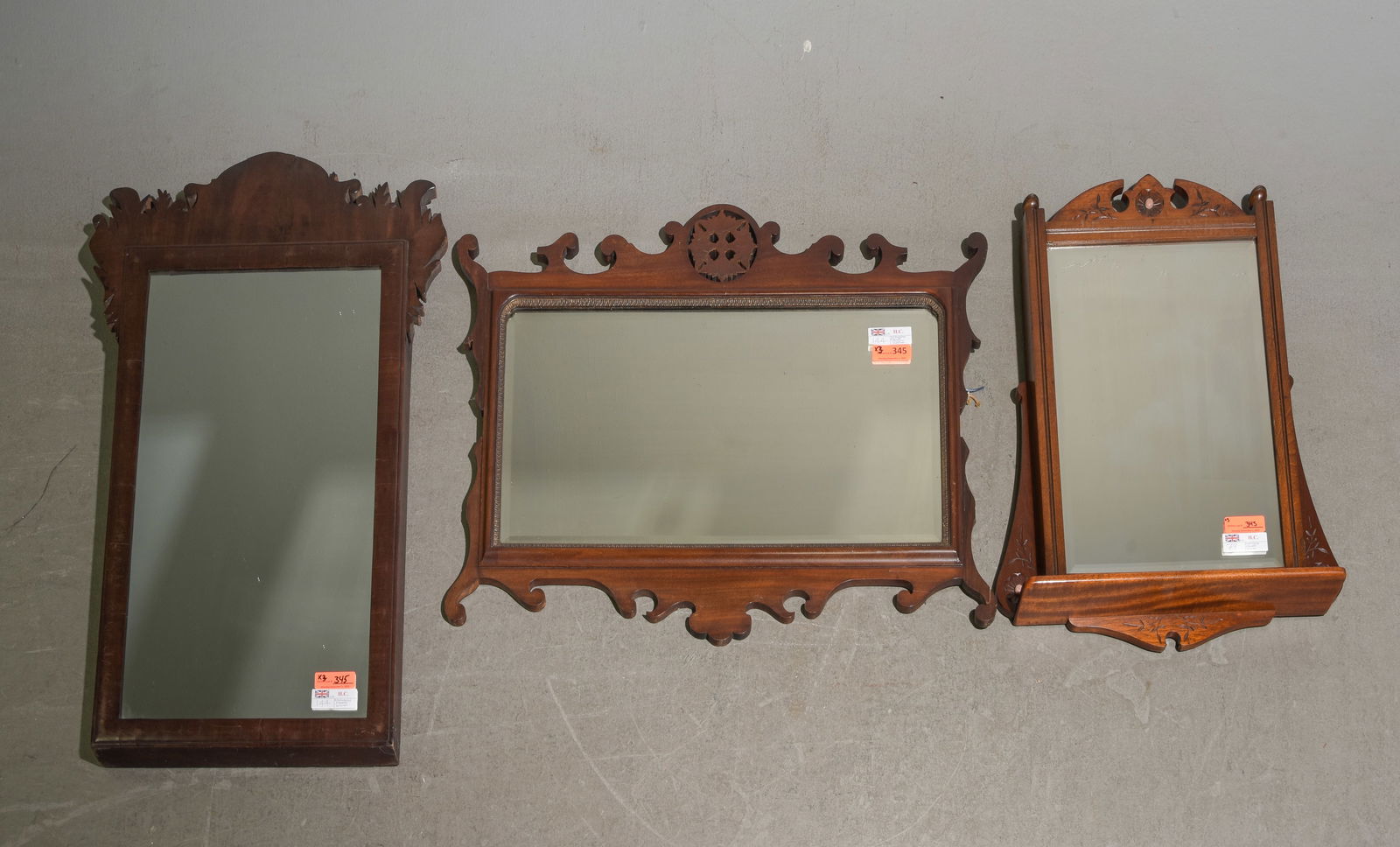 3 British Mahogany Framed Mirrors (1 of 6)