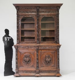 Louis XIII Style Carved Oak Buffet Du Corps