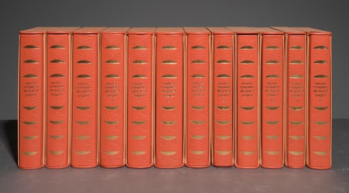 12 Assorted European Leather Bound Books