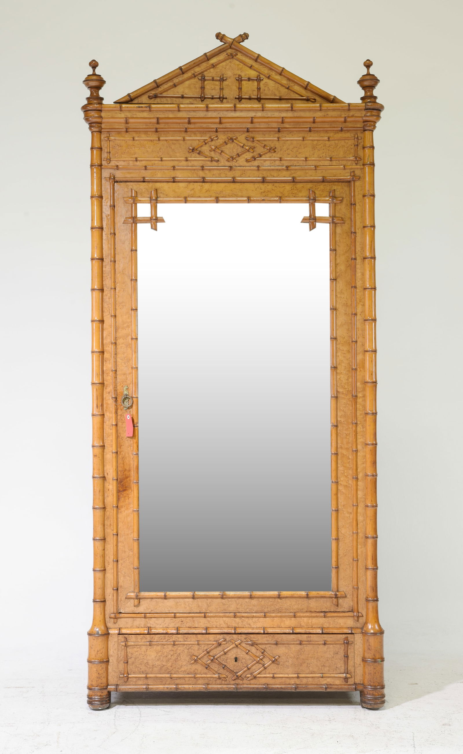 French Faux Bamboo Mirror Door Robe (1 of 9)