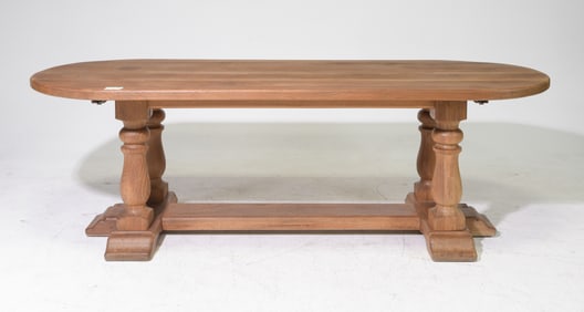 French Solid Oak Oval Monastery Table