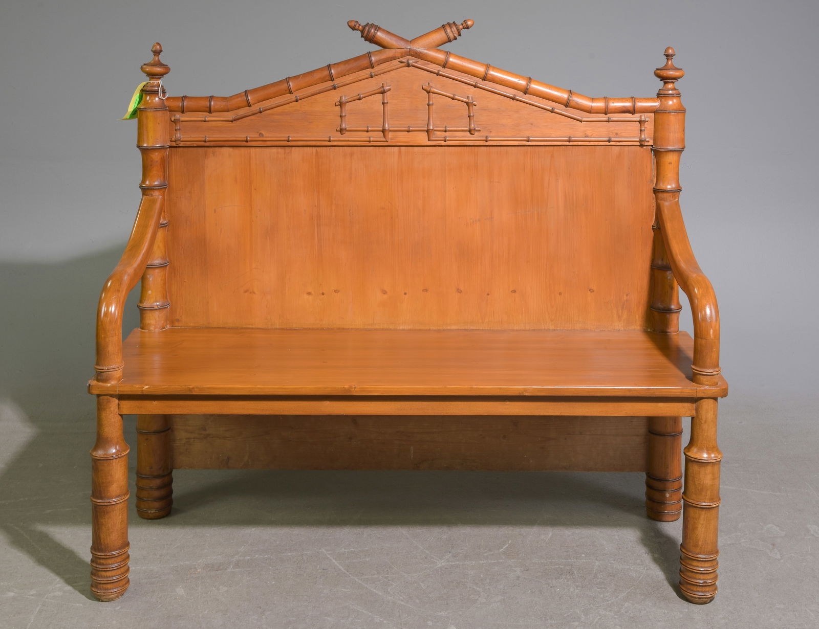 Faux Bamboo Carved Hall Bench (1 of 6)