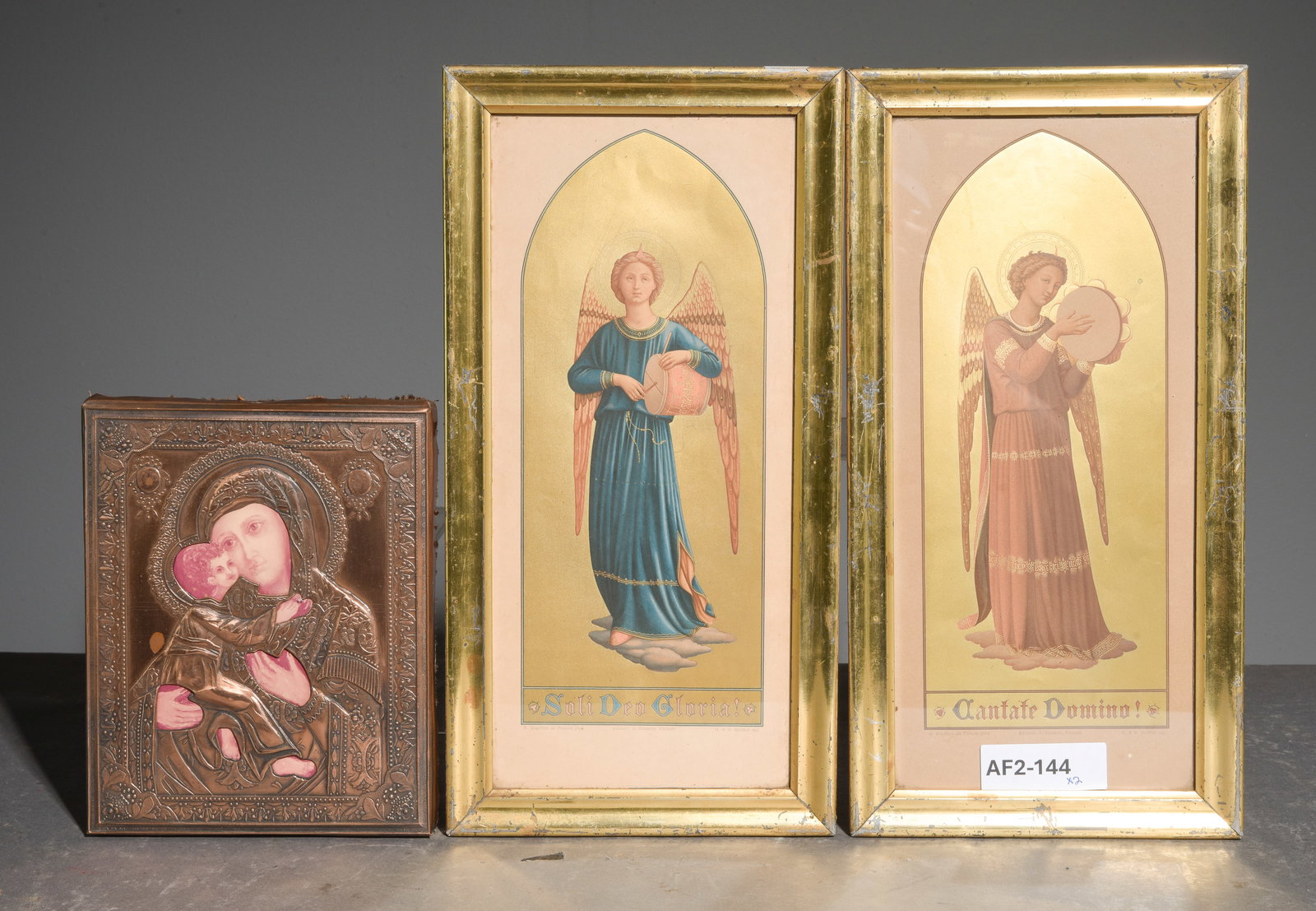 2 Gold Framed Religious Prints & 1 Icon (1 of 4)