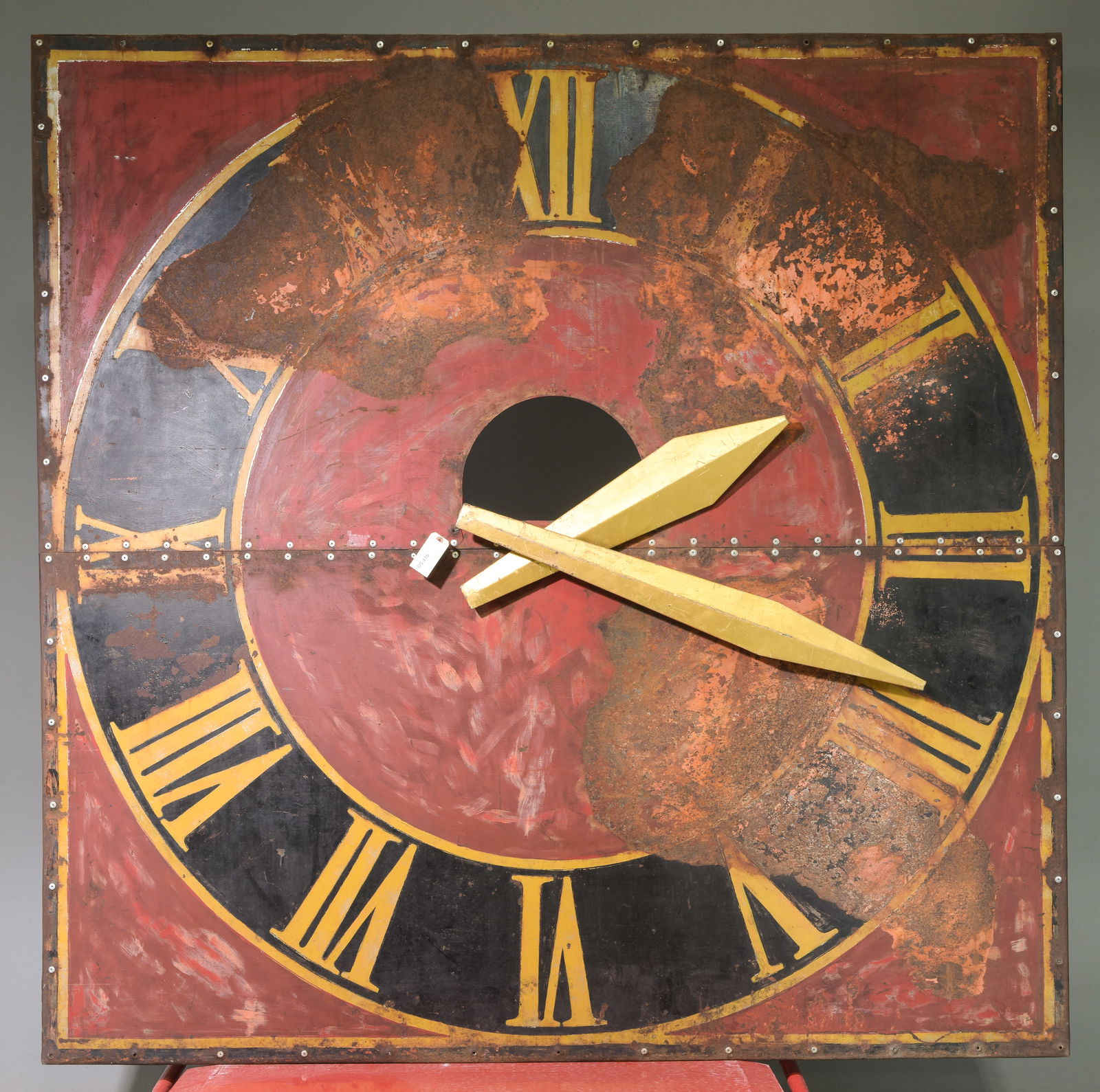 Polychrome Large Steel Clock Tower Face (1 of 5)