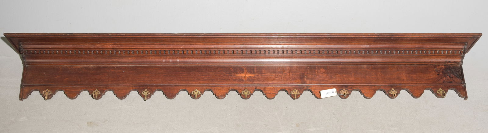 French Large Oak Shelf with Hooks #3 (1 of 4)