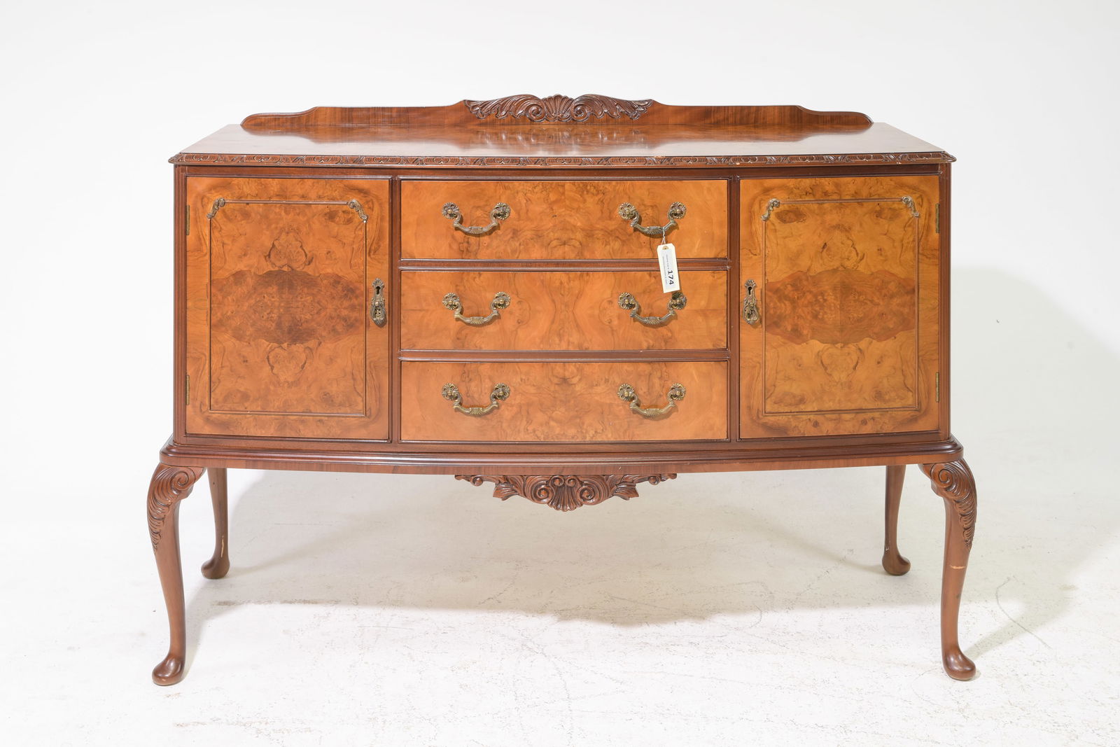 British Burled Walnut Sideboard with Drawers (1 of 7)