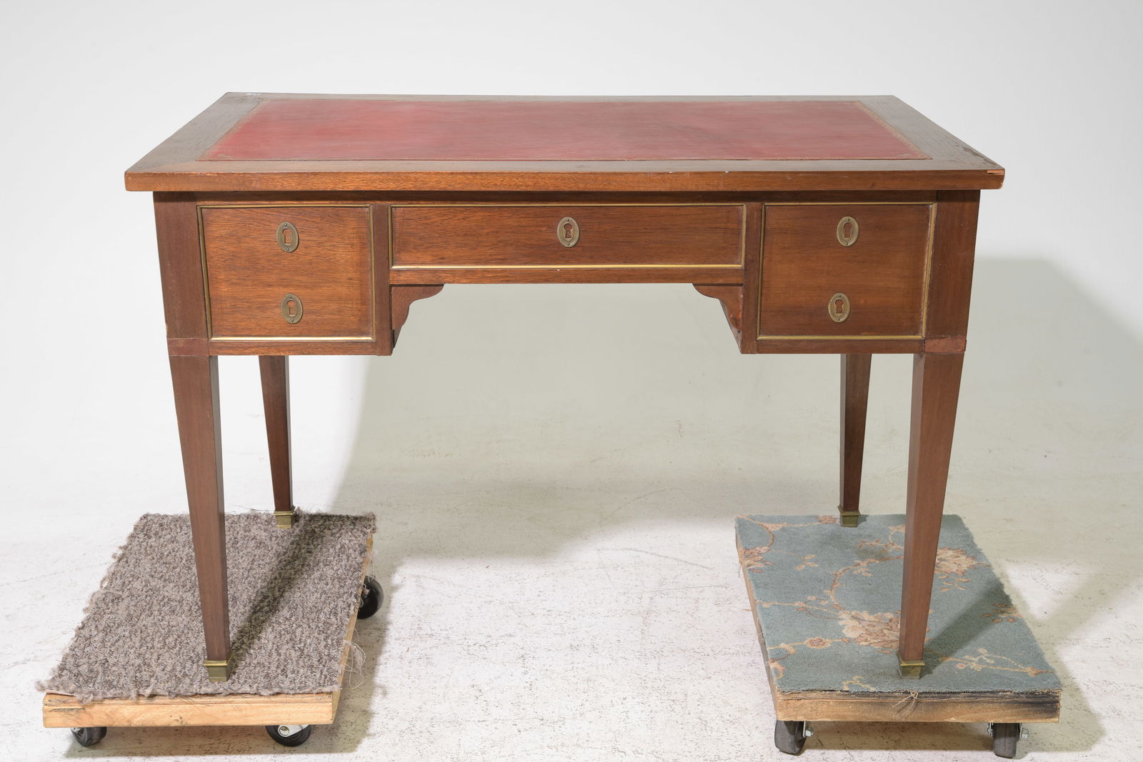 Louis XVI Style Red Leather Top Desk (1 of 3)