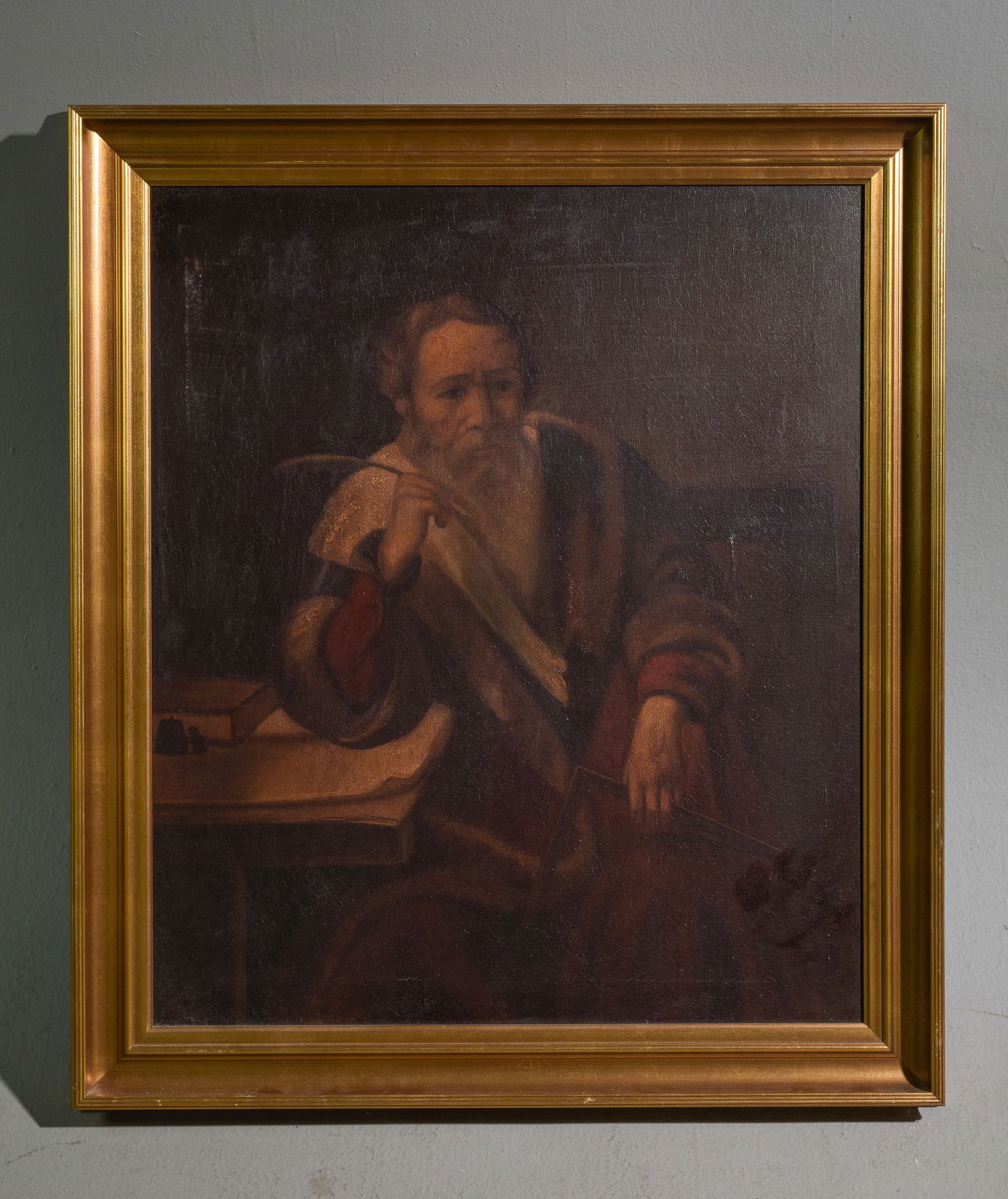 Gold Framed Oil on Canvas Portrait (1 of 3)